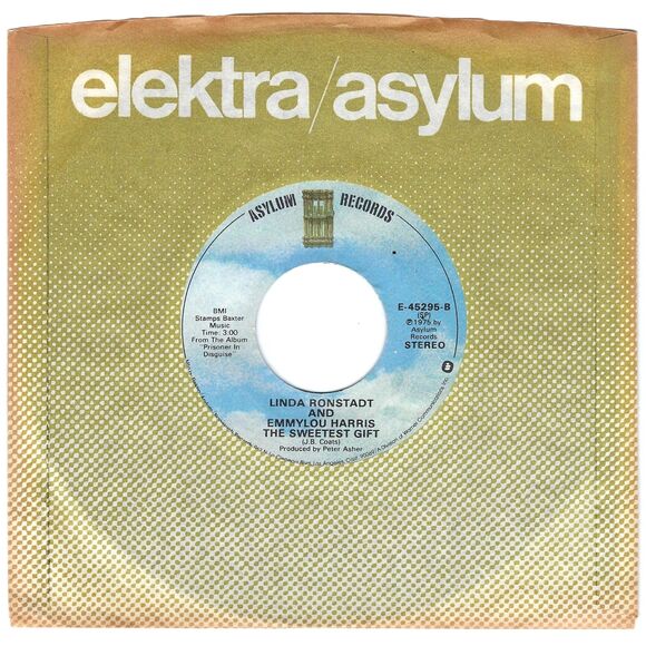 Linda Ronstadt ‎45 RPM - Tracks Of My Tears / The Sweetest Gift - Asylum VG Rock - Picture 2 of 2